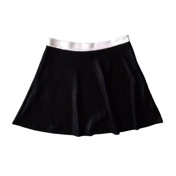 Saks Fifth Avenue Black Woven Textured Fabric Circle Skirt Red Label Women's 10 - Picture 2 of 12